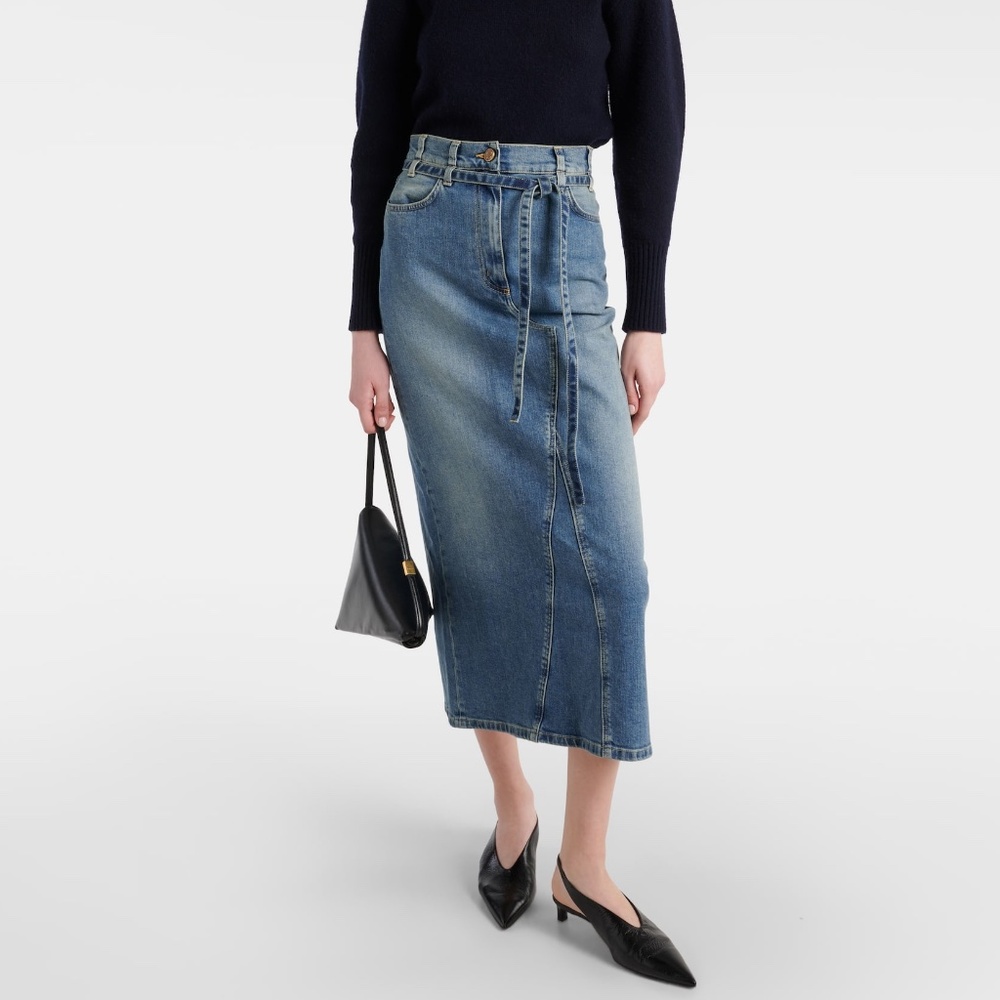 Altuzarra Dean denim midi skirt 10 New